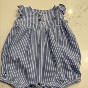 Blue Striped Baby Romper